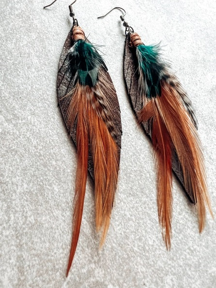 Kalispell Fringe Feather Earrings