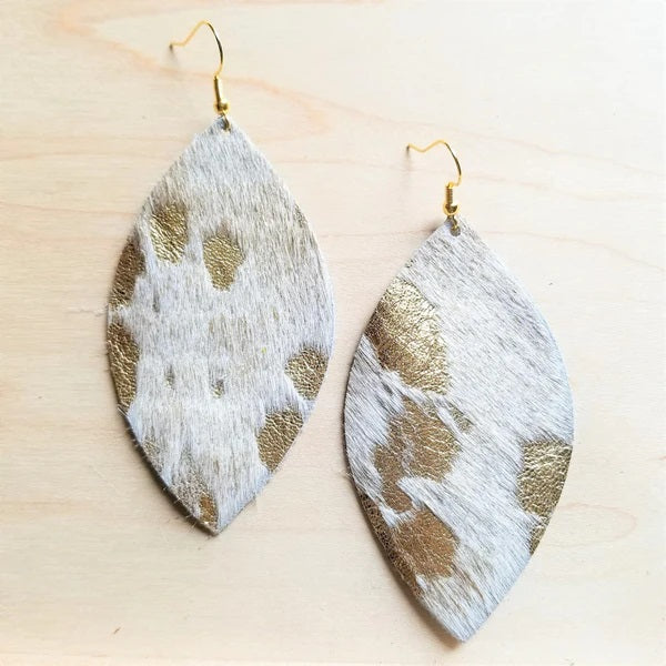 Boho Western Cream Metallic Earrings