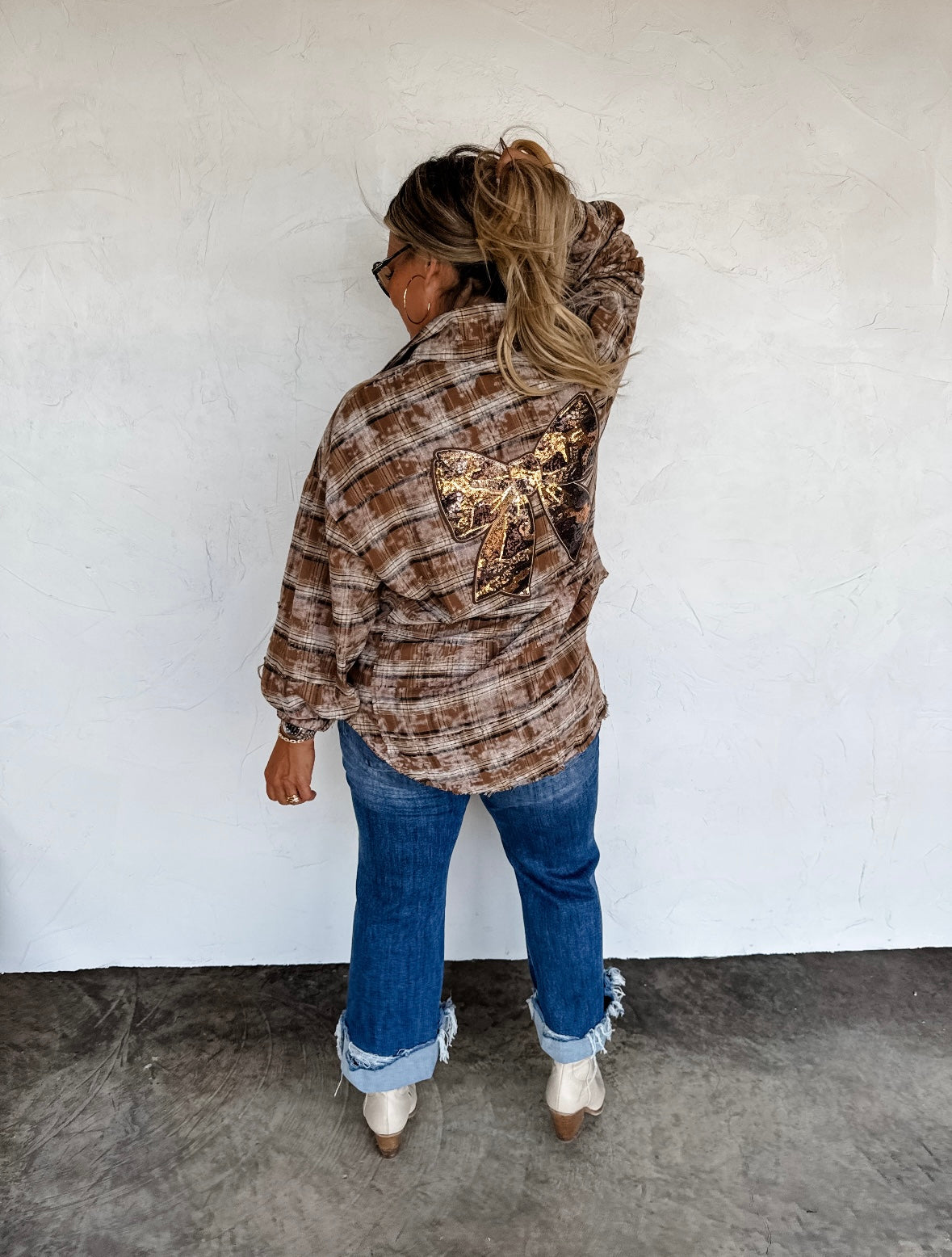 Juniper Bleached Plaid Top
