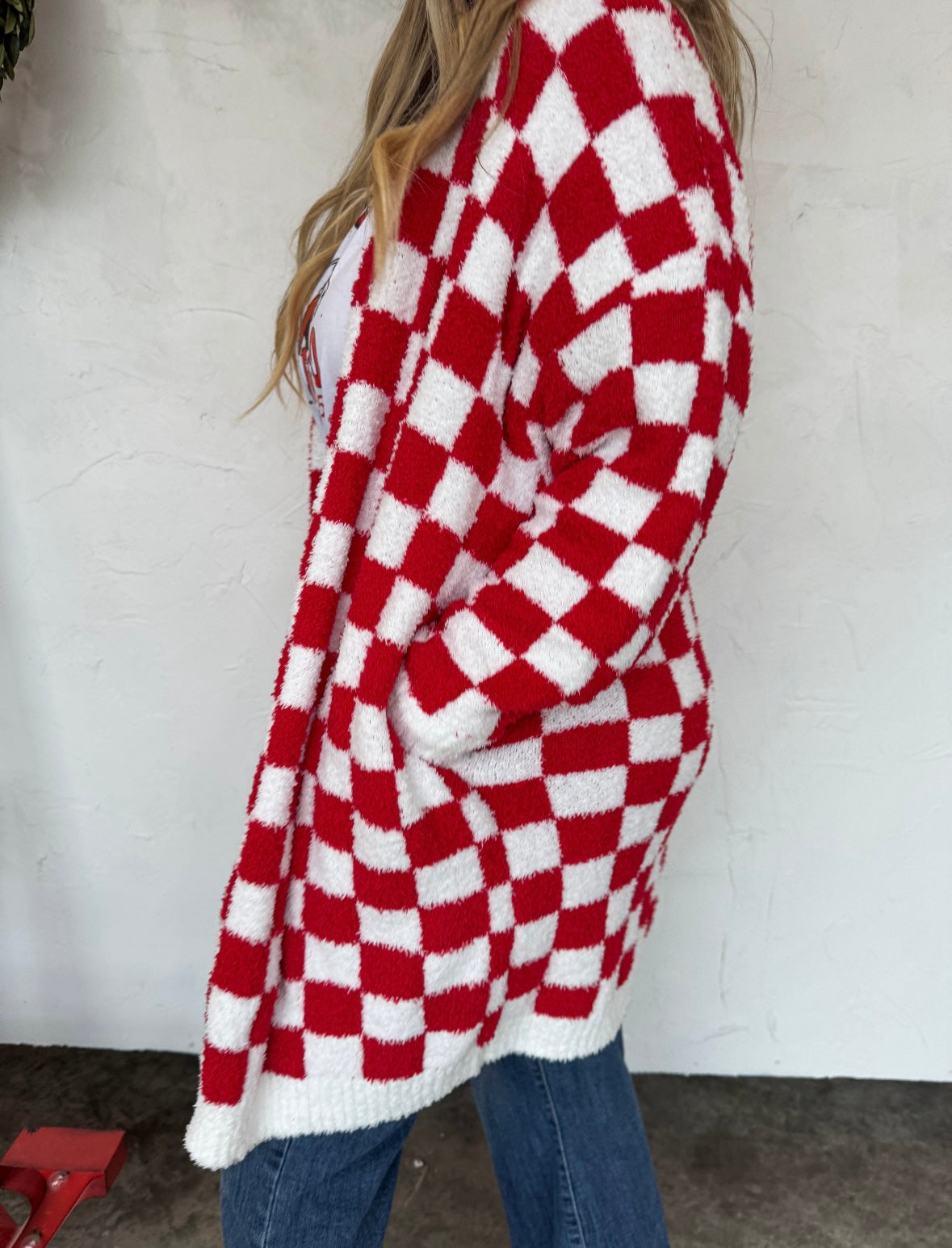 Christmas Checkered Cardigan