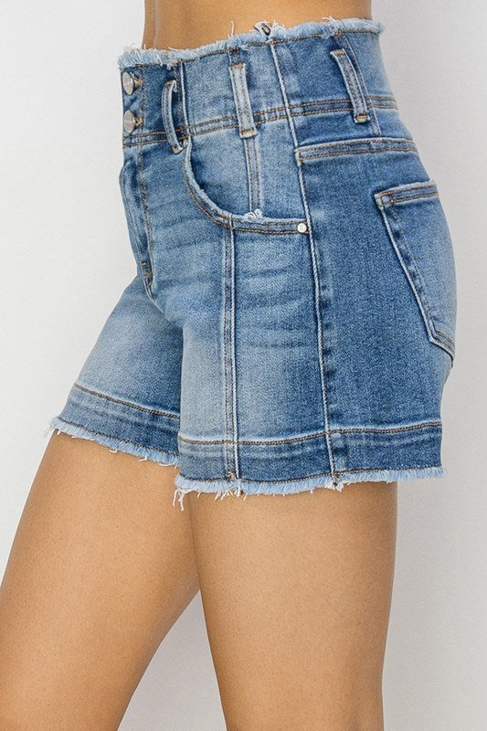 Risen High Rise Seam Detailed Shorts