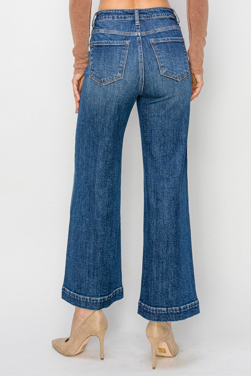 Risen High Rise Ankle Wide Jeans
